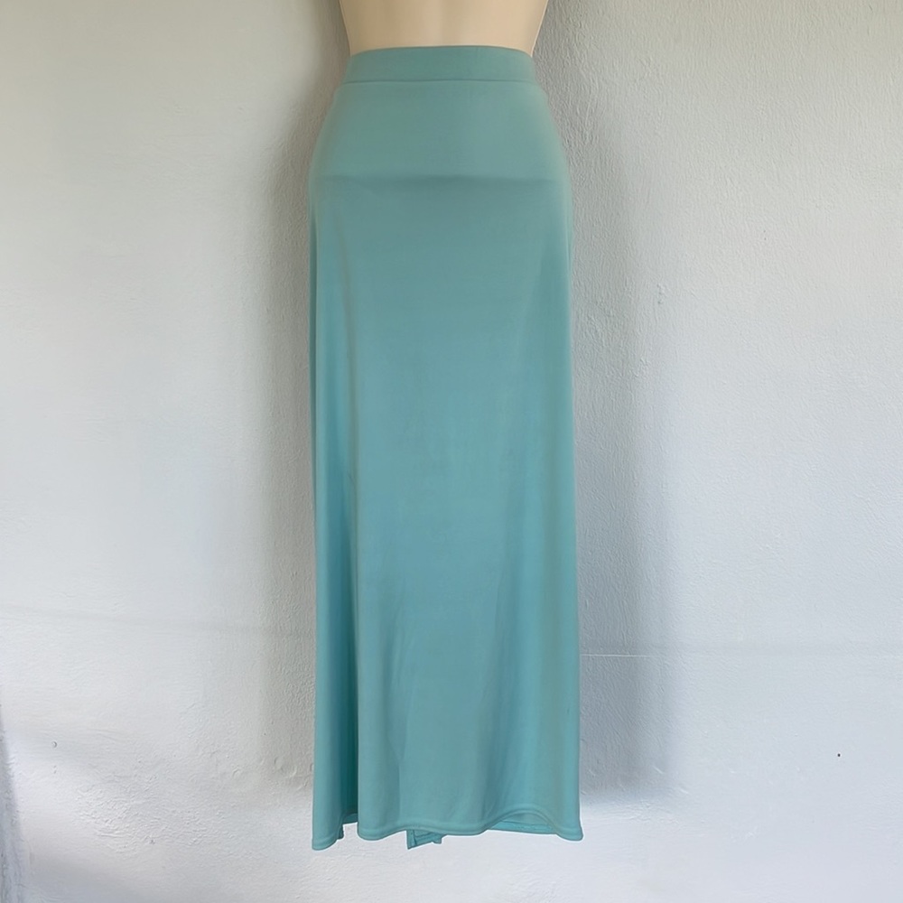 Vintage Kathy Lee blue stretch sea spray 3-piece skirt set size large - Picture 2 of 9